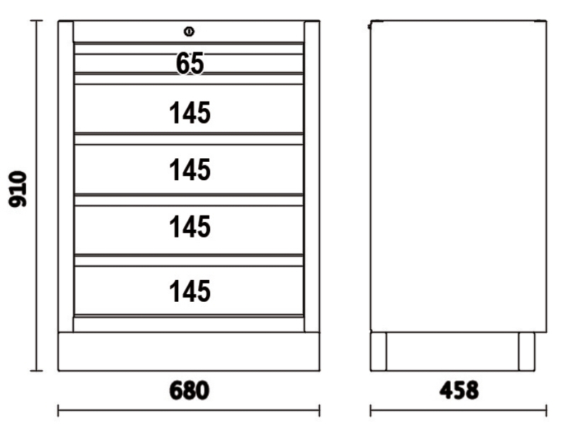 Fixed Module with 5 Drawers for Workshop - BetaC45PRO C45PRO M5 thumbnail 5