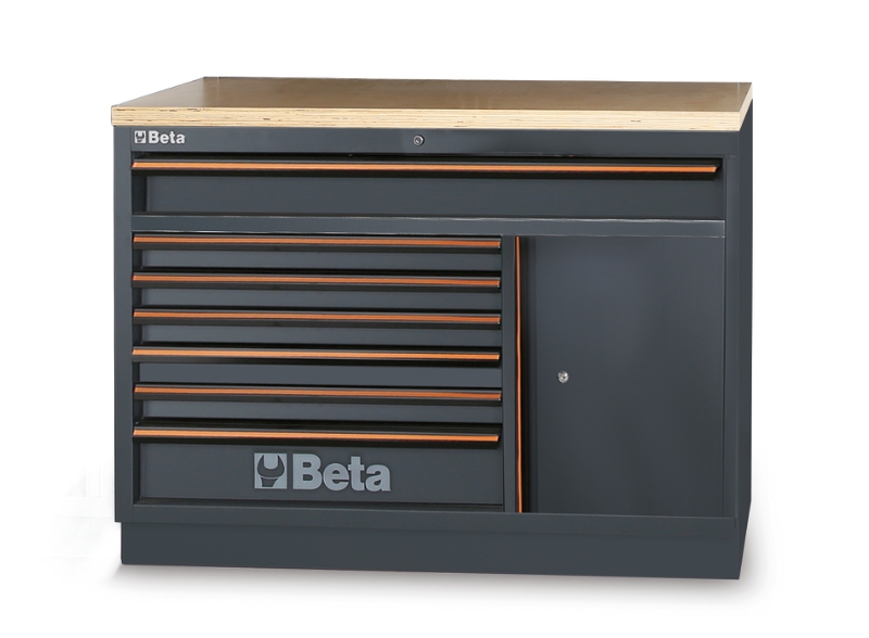 Fixed Module with 7 Drawers and Storage Compartment for Workbench - BetaC45PRO C45PRO M7A/W image 1