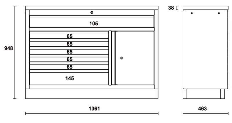Fixed Module with 7 Drawers and Storage Compartment for Workbench - BetaC45PRO C45PRO M7A/W thumbnail 5