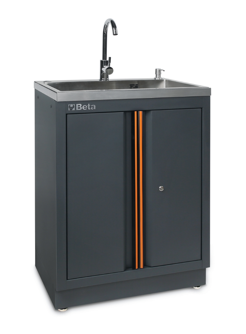 Fixed Module with Built-In Sink and Two Doors for Workshop - BetaC45PRO C45PRO ML image 1
