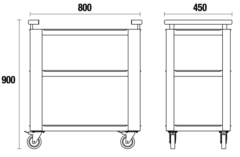 3-Tier Tool Trolley with Adjustable Middle Shelf for Workshop - BetaC45PRO C45PRO T3 thumbnail 3