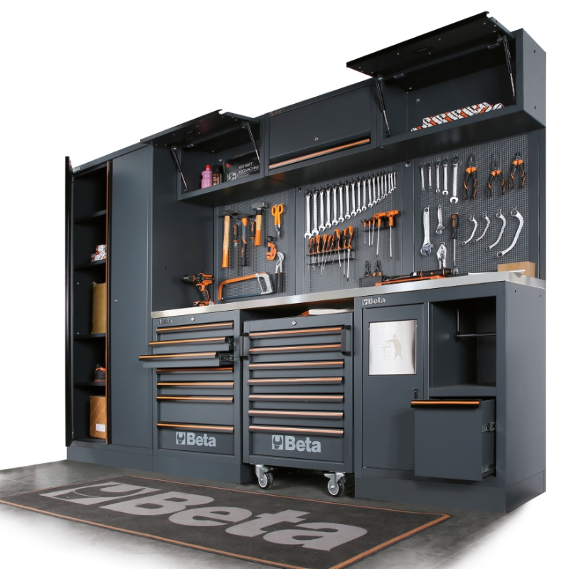 Workshop Equipment Combination with Worktop, Drawers, Tool Panels, and Cabinets - BetaC45PRO C45PRO X thumbnail 5