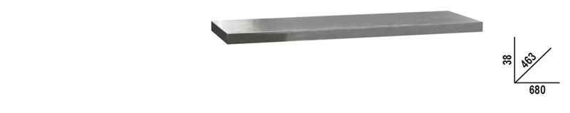 Stainless Steel Coated MDF Worktop 680x463x38mm for Workbench - BetaC45PRO C45PX/1-0,7MT image 1