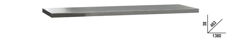 Stainless Steel Coated MDF Worktop 1360x463x38mm for Workbench - BetaC45PRO C45PX/2-1,3MT image 1