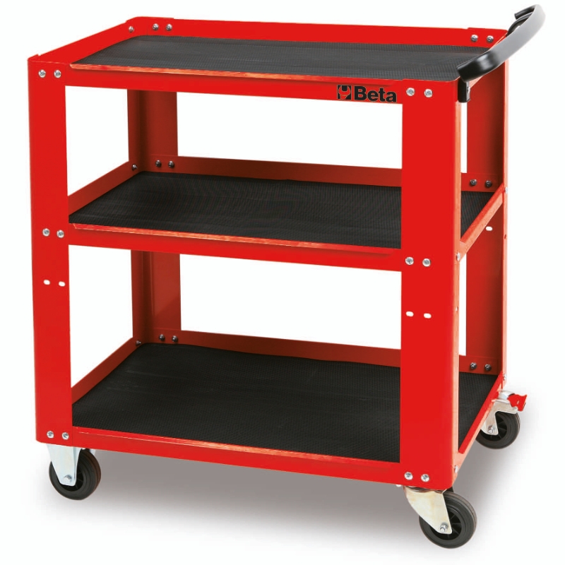 Trolley with 3 Antislip Rubber Tops, Ergonomic Handle, 4 Castors 100mm, 200kg Load Capacity - Beta Tools C51 R thumbnail 5