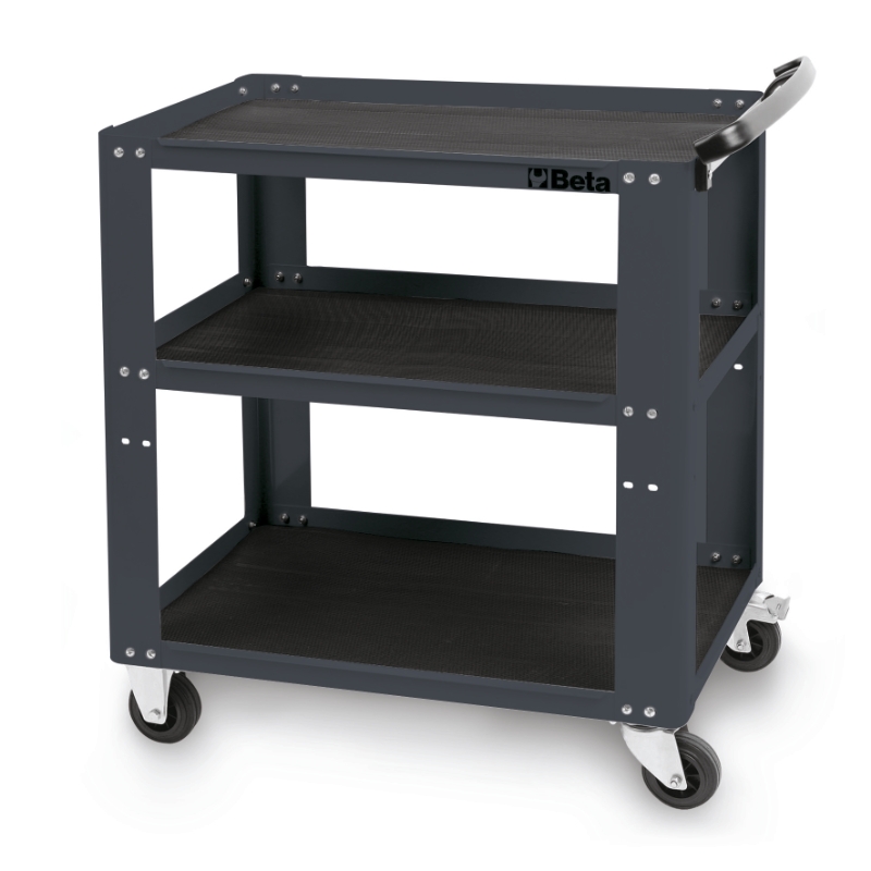 Trolley with 3 Antislip Rubber Tops, Ergonomic Handle, 4 Castors 100mm, 200kg Load Capacity - Beta Tools C51 R thumbnail 4