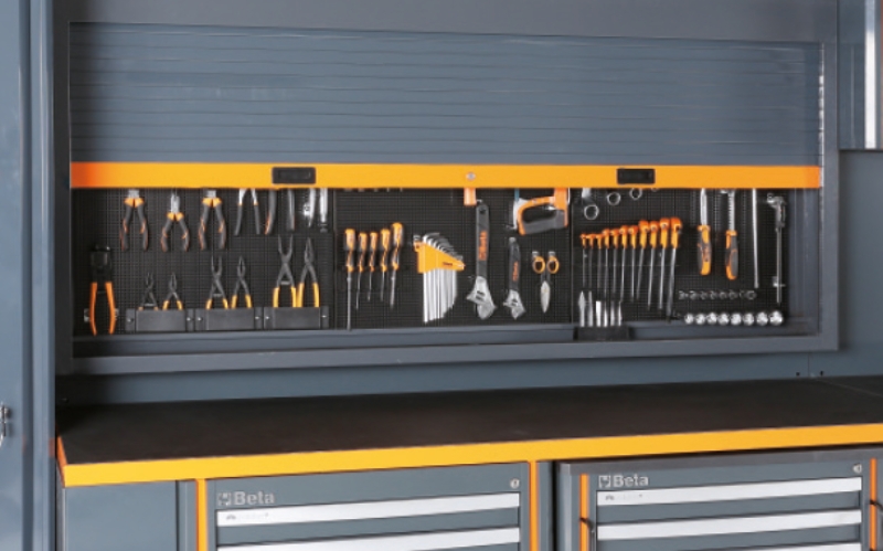 Comprehensive Workshop Equipment Set with Cabinets, Workbenches, Mobile Roller Cab, Tool Panels, 5.4x2.00x0.76m - BetaRSC55 C55 thumbnail 6