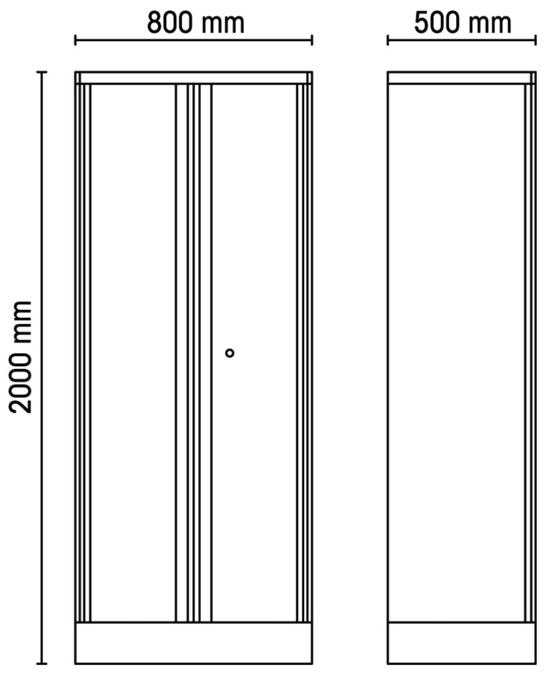 Two-Door Tool Cabinet, 1798x797x403mm, Adjustable Shelves, Lockable - BetaRSC55 C55A2 thumbnail 2