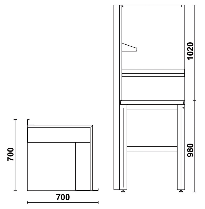 Self-Supporting Complete Corner Worktop, 700x700mm, with Tool Wall Systems and Fixing Shelves - BetaRSC55 C55AC-G thumbnail 2