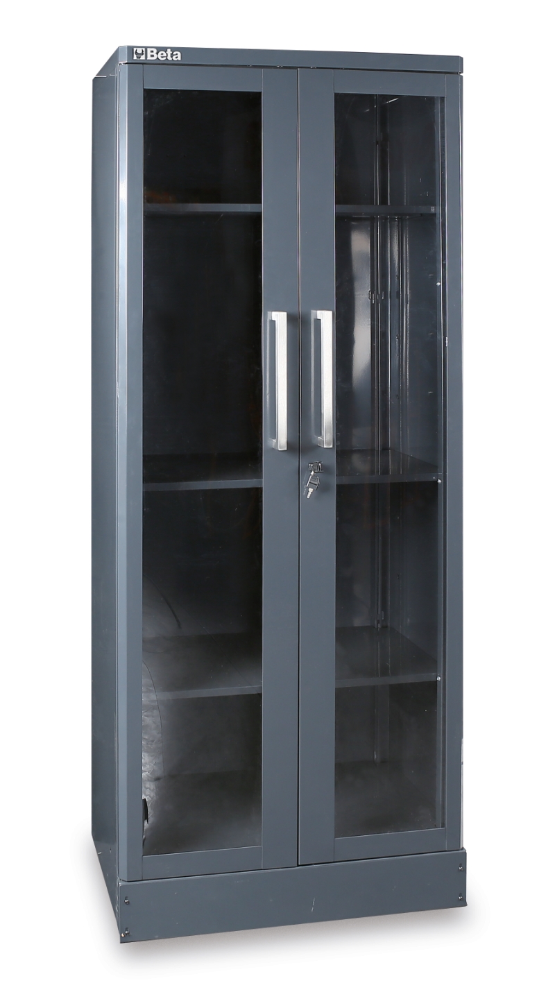 Tool Cabinet with Two Clear Polycarbonate Doors, 1798x797x403mm, Adjustable Shelves, Lockable - BetaRSC55 C55AT2 image 1
