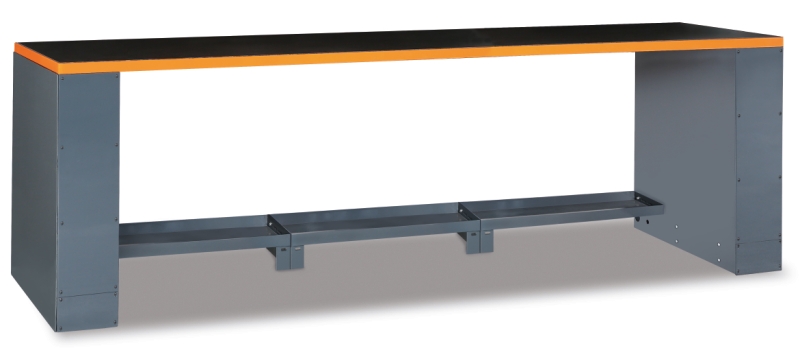 2.8m Workbench with Shockproof PVC Coated Worktop, Adjustable Feet, Vice Holes - BetaRSC55 C55BO/2,8 image 1