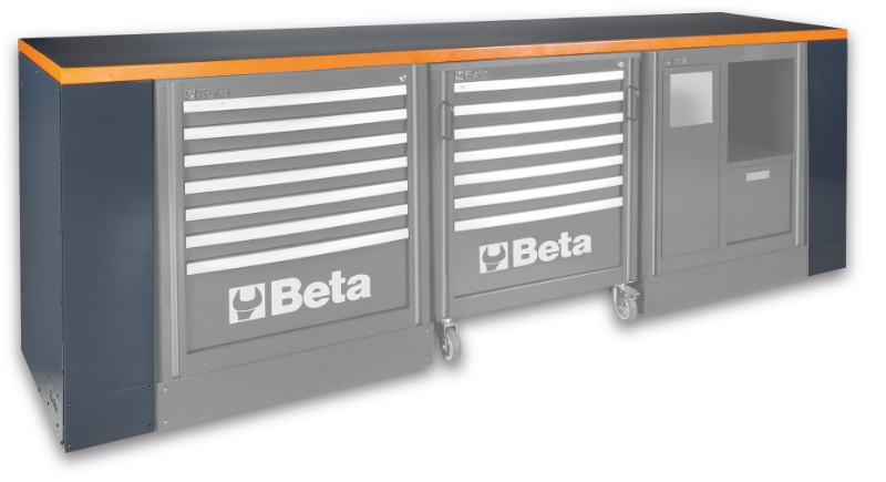 2.8m Workbench with Shockproof PVC Coated Worktop, Adjustable Feet, Vice Holes - BetaRSC55 C55BO/2,8 thumbnail 5