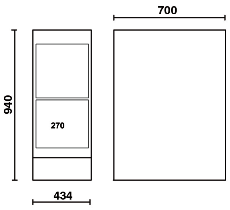 Double Leg with Paper Roll Holder Compartment, Door, Adjustable Feet - BetaRSC55 C55B/GDP thumbnail 4