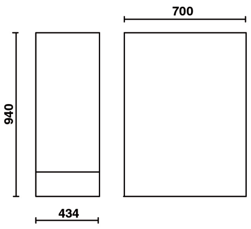 Double Leg with Slide-Away Door Compartment, Adjustable Feet, 365x750mm - BetaRSC55 C55B/GDS thumbnail 2