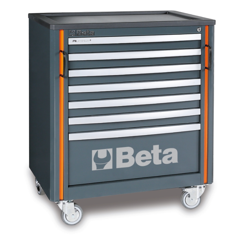 Mobile Roller Cabinet with 7 Drawers, Ball Bearing Slides, Central Lock, 588x367mm Drawers, 100mm Castors - BetaRSC55 C55C7 image 1