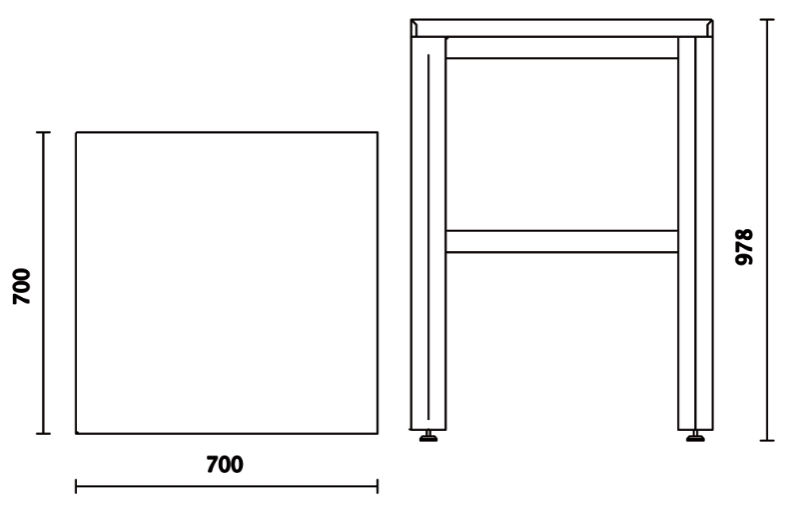 Corner Worktop, 700x700mm, PVC Coated, Hydrocarbon Resistant - BetaRSC55 C55KAI-G thumbnail 4