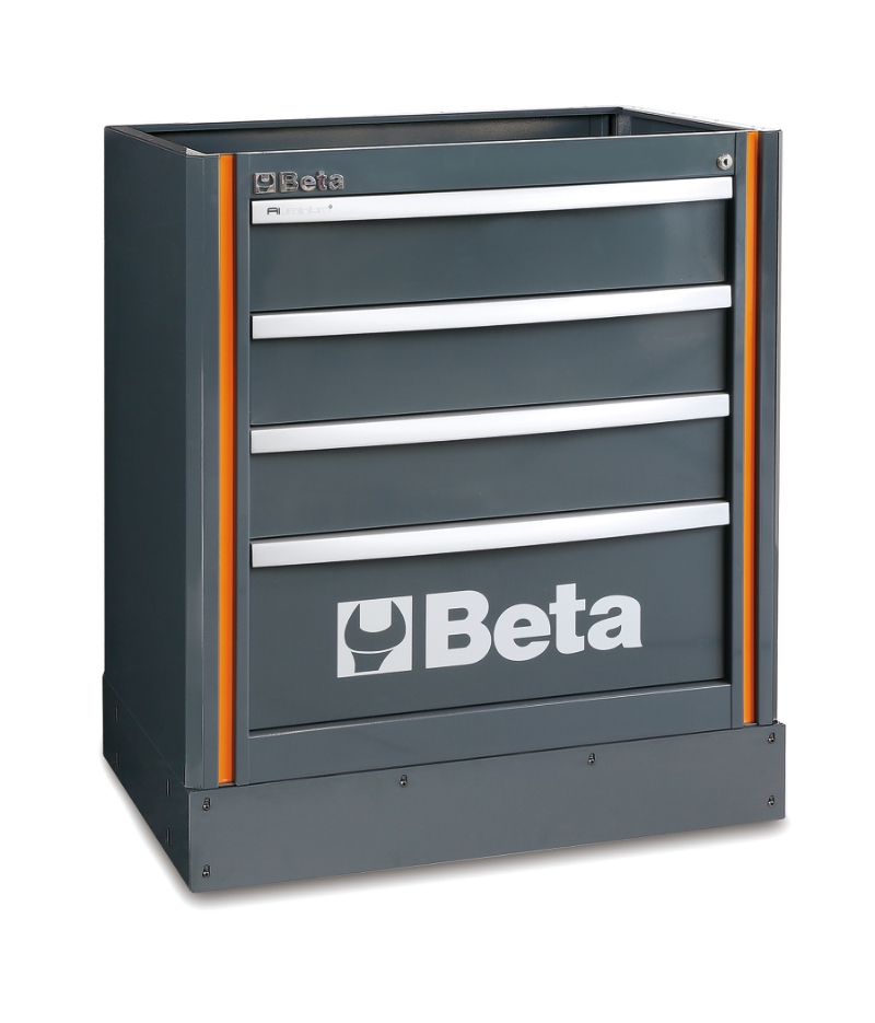 Fixed Module with 4 Drawers, Ball Bearing Slides, Central Lock, 588x367mm Drawers - BetaRSC55 C55M4 image 1