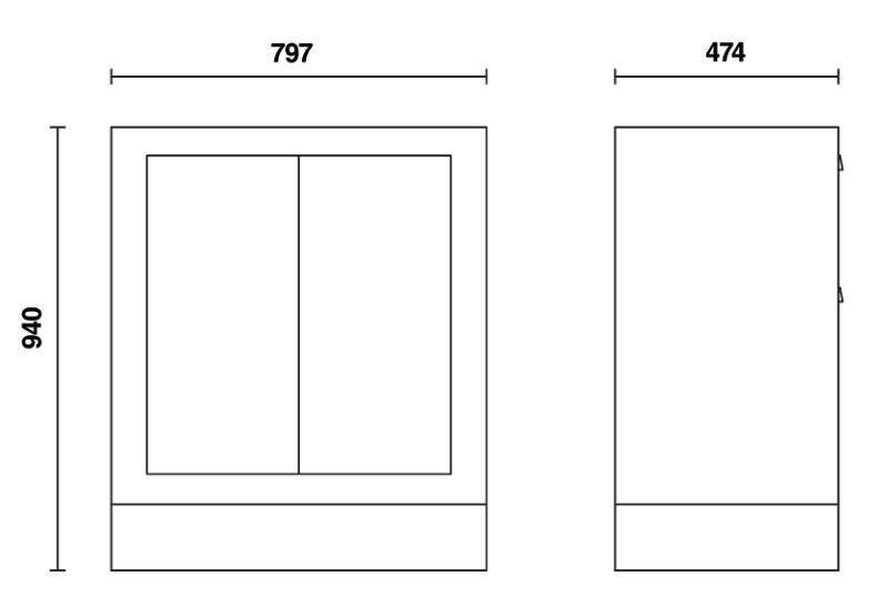 Fixed Two-Door Module with Lock, Adjustable Interior Shelf - BetaRSC55 C55MA thumbnail 3