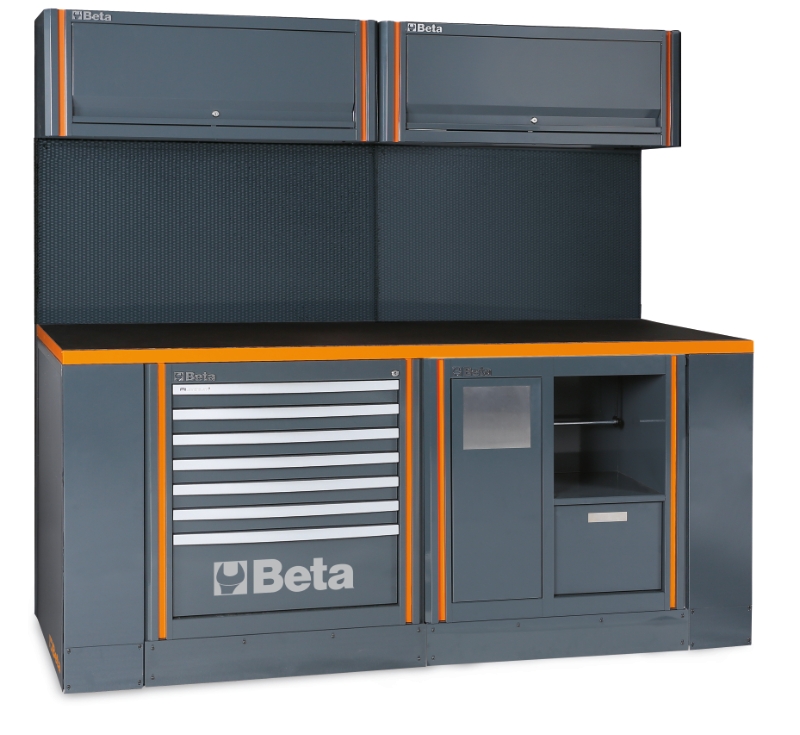 WORKSTATION WORKBENCH 7-DRAWER SERVICE MODULE TOOL WALL 2 CABINETS BETA C55PB-PRO 7 image 1