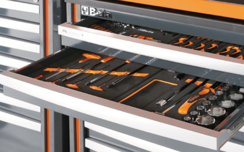 Workshop Equipment Set with Workbench, 8-Drawer Roller Cab, 2-Drawer Module, Wall Tool System, 2.05x2.00x0.76m - BetaRSC55 C55PB/3 thumbnail 5
