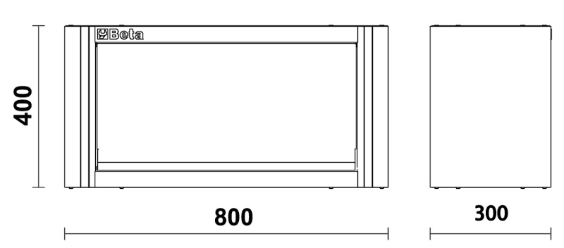 Suspended Cupboard with Gas Springs, 800x400x300mm - BetaRSC55 C55PM/M0,8 thumbnail 3