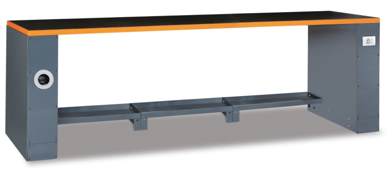 2.8m Workbench with Shockproof PVC Coated Worktop, Built-in Sockets, Hose Reel, Vice Holes, Adjustable Feet - BetaRSC55 C55PRO BO/2,8 image 1