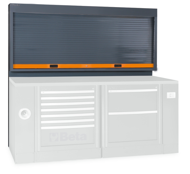 Tool Wall System with Lockable Adjustable Shutter, Perforated Panel, 50-Hook Kit, Fits 2m Workbench - BetaRSC55 C55PS-O image 1