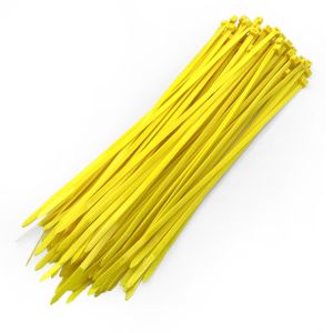 NYLON CABLE ZIP TIES - YELLOW, 300mm x 4.8mm - PACK OF 100