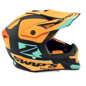 MX HELMET LG 60 BLACK/ORANGE, SWAP'S S818 FULL FACE CSW7G5104, !! ACU GOLD APPROVED !!