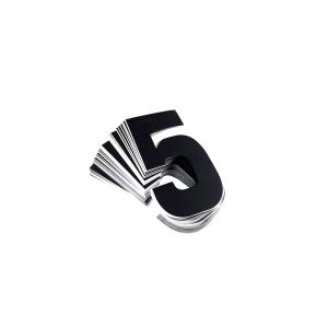 RACE NUMBERS - 5 FIVE - BLACK, PACK OF 25 / 15cm 6" / VINYL STICKER