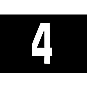 RACE NUMBERS - 4 FOUR - WHITE, PACK OF 25 / 15cm 6" / VINYL STICKER