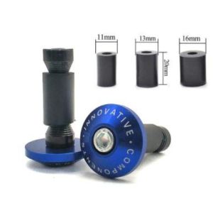 BAR END CAP 12-18mm BLUE, Anti Vibration Silder Plug Yamaha Kawasaki honda