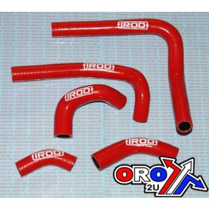 RADIATOR HOSE KIT 5pcs CR250R 02-08 HONDA, SILICONE RADIATOR RED, IROD 010004