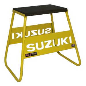 STAND 440 YELLOW SUZUKI LOGO, MX LOGO STAND, SHOW ROOM STAND