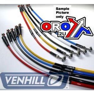 HOSE FRONT BRAKE SILVER/BLK, VENHILL H02-1-019/P-CL