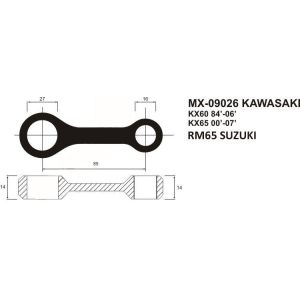 CONNECTING ROD 84-18 KX 60 65, RX-20001 MX-09026 KIT RM60/65 RX-20001