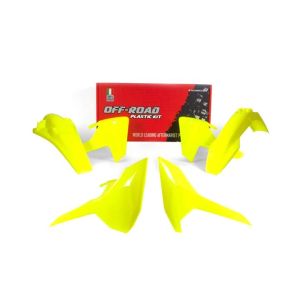 PLASTIC KIT 17-18 HUSKY TE/FE/TX, 4 PIECE ,COLOUR NEON YELLOW, RTECH R-KITHSQ-GF0-417