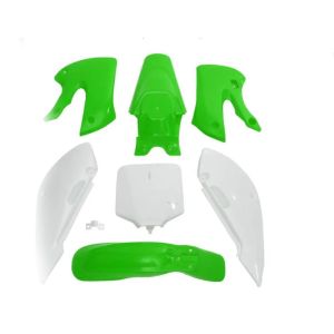 PLASTIC KIT 2002-2020 KAWASAKI KLX 110 OEM GREEN WHITE HX SJ005