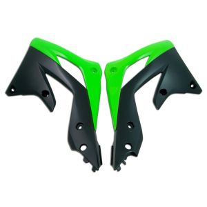RADIATOR SCOOPS 12-15 KX450F, RTECH R-CVKXFVENR12, GREEN/BLACK