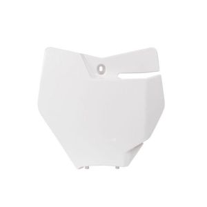 FRONT PLATE 16-18 KTM SX/SXF, WHITE RTECH R-TBKTMBN0016