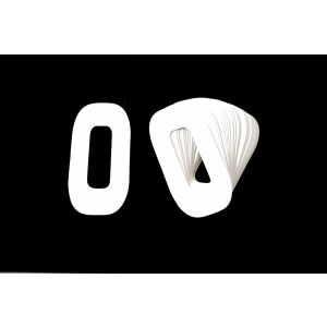 RACE NUMBERS - 0 ZERO - WHITE, PACK OF 25 / 15cm 6" / VINYL STICKER