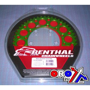 REAR SPROCKET ALLOY RENTHAL, ULTRALITE 112U-520-49GEGN GREEN, 112U-520-49GEGN