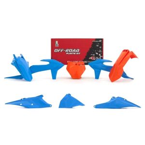 PLASTIC KIT/6 2019-22 KTM SX/SXF, ORANGE/VINTAGE LIGHT BLUE, RTECH R-KITKTM-CL0-599