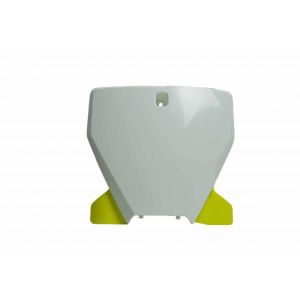 FRONT PLATE 19-22 HUSKY TC/FC, WHITE/YELLOW, RTECH R-TBHSQBNGQ19