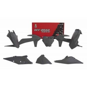 PLASTIC KIT/6 2019-22 KTM SX/SXF QUANTUM GREY, BLACK, RTECH R-KITKTM-GR0-599