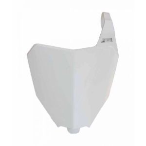 FRONT PLATE CRF450 R/RX 19-20, OEM WHITE RTECH R-TBCRFBN0019