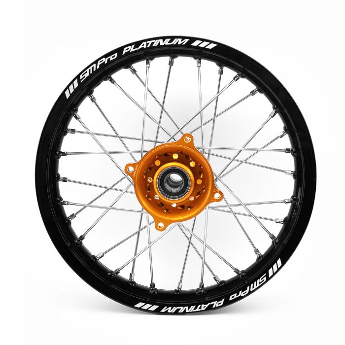 16x1.85 WHEEL KTM 85 RACE, SILVER RIM, ORANGE HUB, RACE