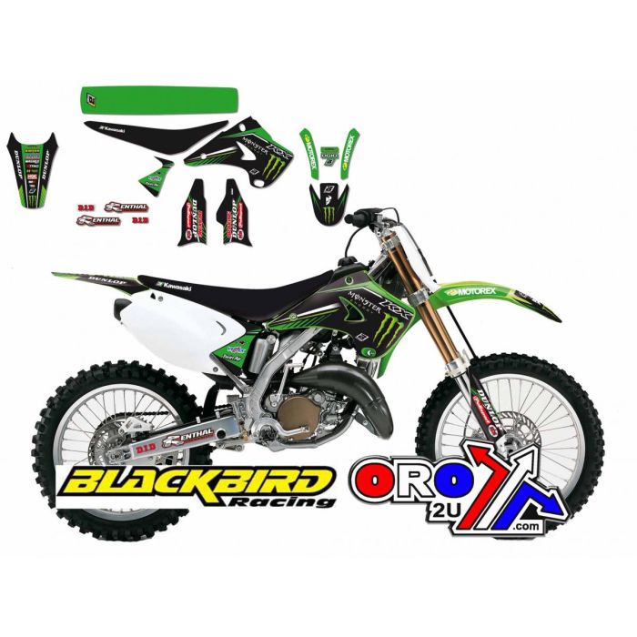 03-08 KX125/250 MONSTER ENERGY, BLACKBIRD FULL KIT 8408R8 by
