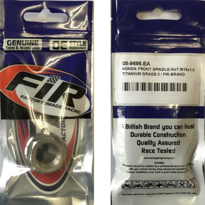 HONDA FRONT SPINDLE NUT M16x1.5, TITANIUM GRADE 5 / OEM REF: 90301
