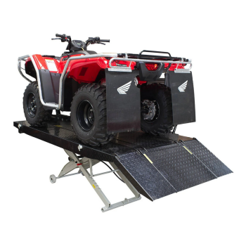 HEAVY DUTY 700KG MOTORCYCLE AND ATV WORKSHOP AIR LIFT WITH REMOVABLE SIDE EXTENSIONS